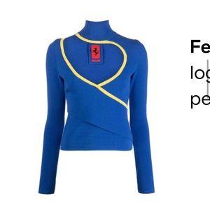 Ferrari blue cutout sweater